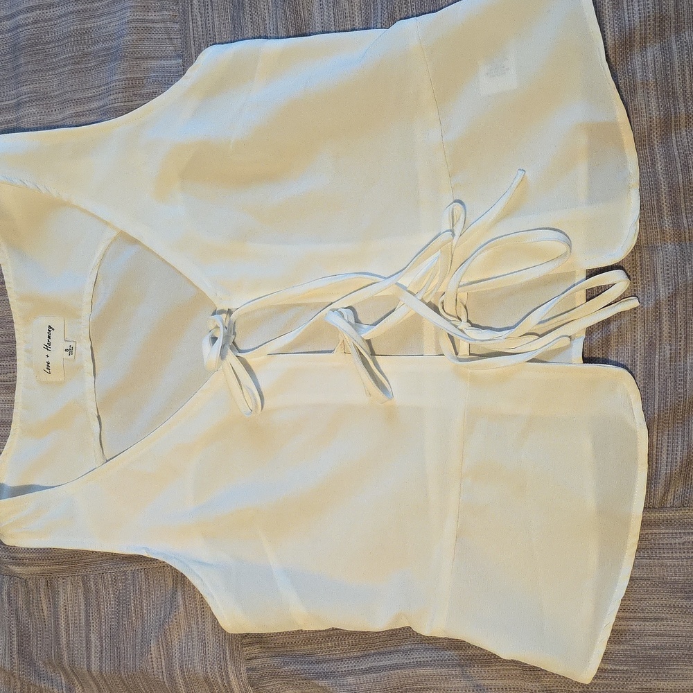 White Lace-Up Sleeveless Top